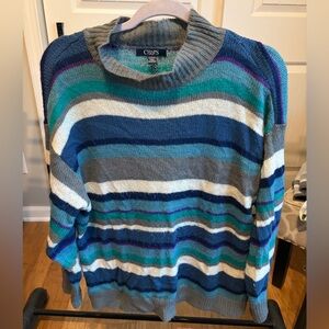 Chaps Multicolor Striped Crewneck Sweater